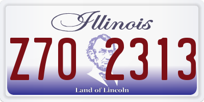 IL license plate Z702313