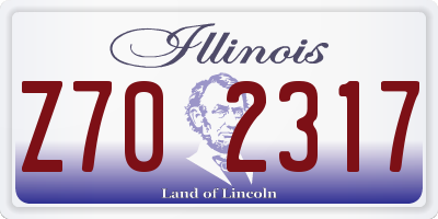 IL license plate Z702317