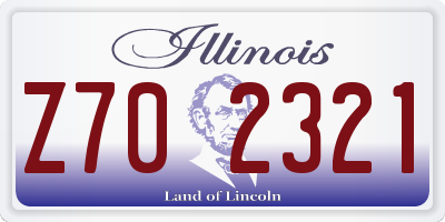 IL license plate Z702321