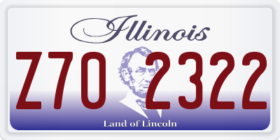 IL license plate Z702322
