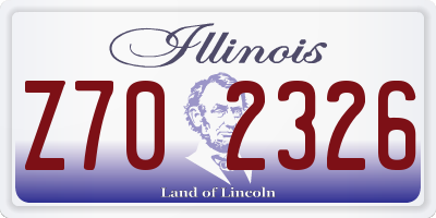 IL license plate Z702326