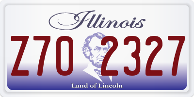 IL license plate Z702327