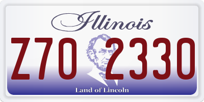 IL license plate Z702330
