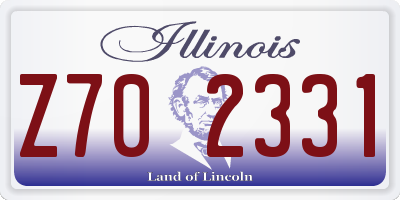 IL license plate Z702331