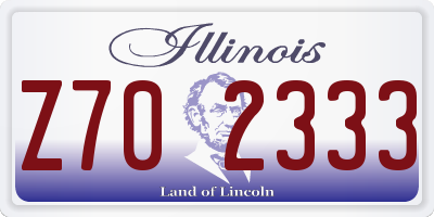 IL license plate Z702333