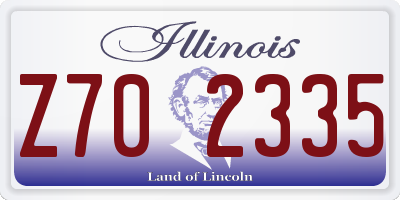 IL license plate Z702335