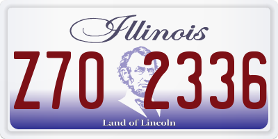 IL license plate Z702336