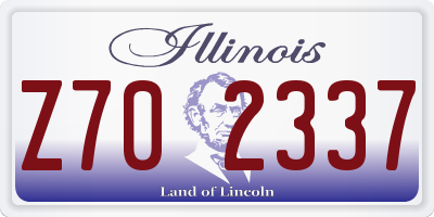 IL license plate Z702337