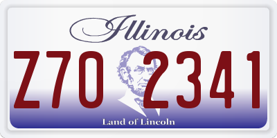 IL license plate Z702341