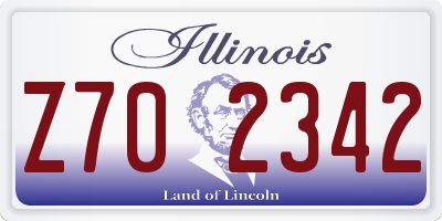 IL license plate Z702342