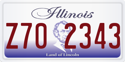 IL license plate Z702343