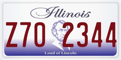IL license plate Z702344