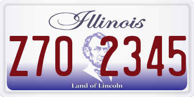 IL license plate Z702345