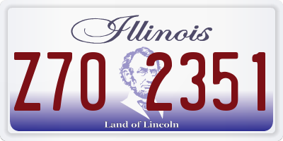 IL license plate Z702351