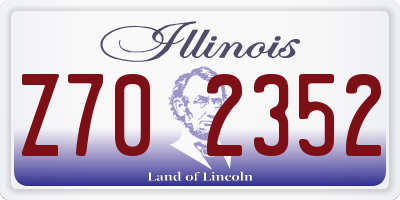 IL license plate Z702352