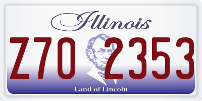 IL license plate Z702353