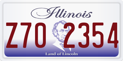 IL license plate Z702354