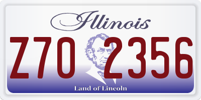 IL license plate Z702356