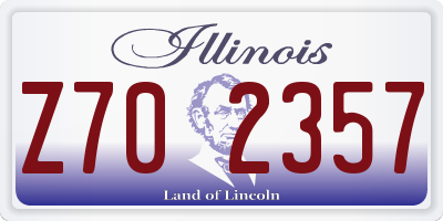 IL license plate Z702357