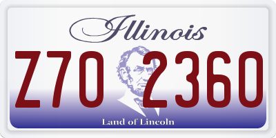 IL license plate Z702360