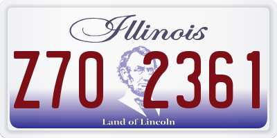 IL license plate Z702361