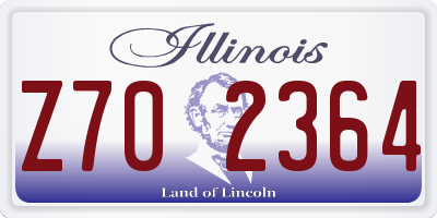 IL license plate Z702364