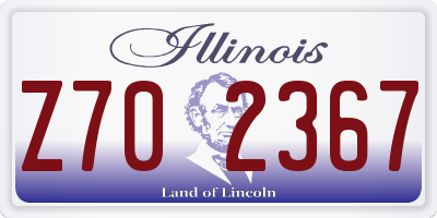 IL license plate Z702367