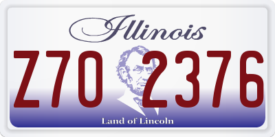 IL license plate Z702376