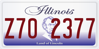IL license plate Z702377
