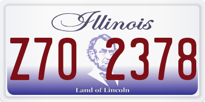 IL license plate Z702378