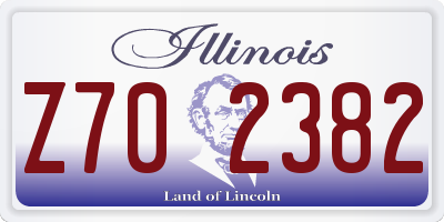 IL license plate Z702382