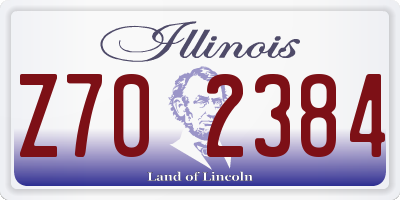 IL license plate Z702384