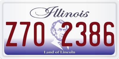 IL license plate Z702386