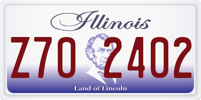 IL license plate Z702402
