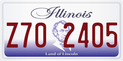 IL license plate Z702405