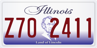IL license plate Z702411