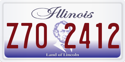 IL license plate Z702412