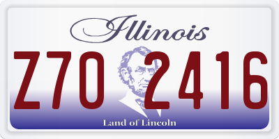 IL license plate Z702416