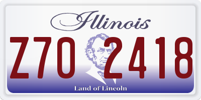 IL license plate Z702418