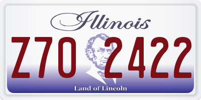IL license plate Z702422
