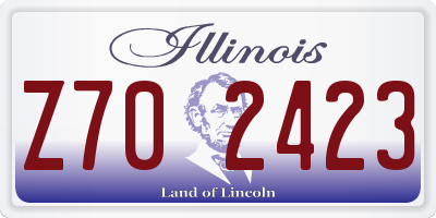 IL license plate Z702423
