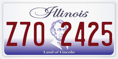 IL license plate Z702425