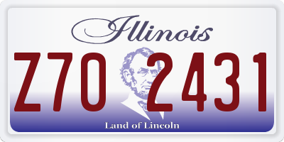 IL license plate Z702431