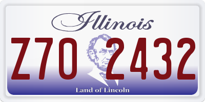 IL license plate Z702432