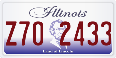 IL license plate Z702433