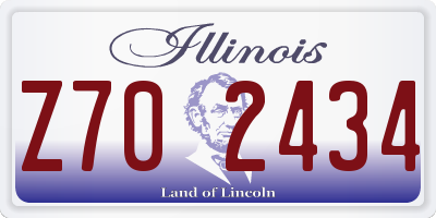 IL license plate Z702434