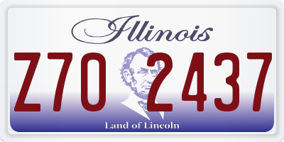 IL license plate Z702437