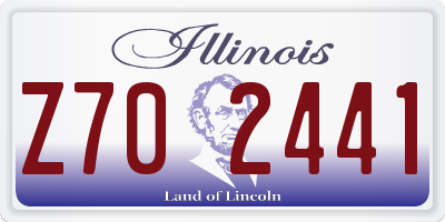 IL license plate Z702441