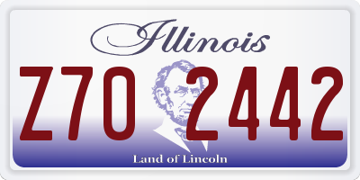 IL license plate Z702442