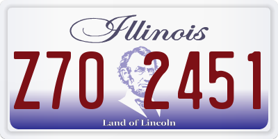 IL license plate Z702451